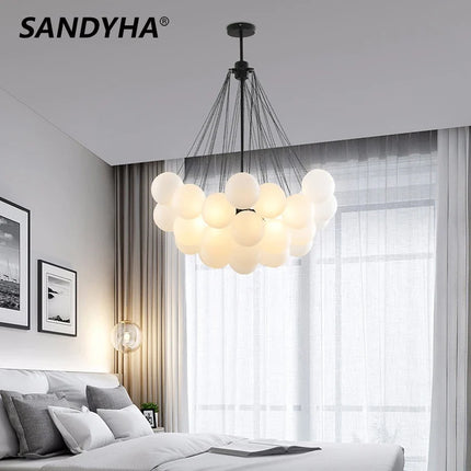 Lustre moderne en verre dépoli pour décoration intérieure — LZ4X9M