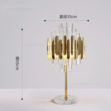 Lampadaire nordique post-moderne en cristal doré LED — LZ4X9M