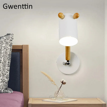 Applique murale nordique en bois et fer pour chambre d’enfants — LZ4X9T