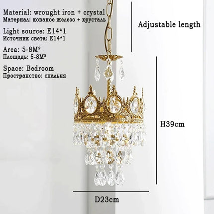 Lustre rétro en cristal pour éclairage décoratif intérieur — LZ4X9J