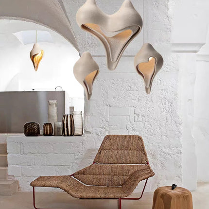 Lustre suspension en conque au design nordique Wabi Sabi — LZ4R7XQ