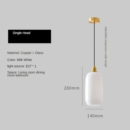 Lustre en verre blanc pour ambiance artistique élégante — LZ4X9P