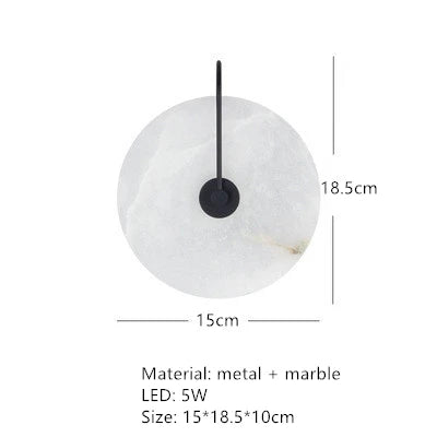 Applique murale ronde en marbre naturel et cuivre — LZ4X9T1
