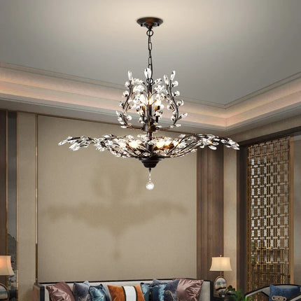 Suspension bougie LED style nordique en cristal pour salon et hôtel — LZ4T9X
