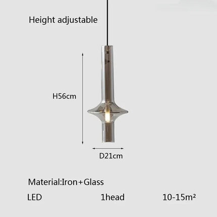 Lustre suspension en verre et bambou design italien pour commerces — LZ4X9P