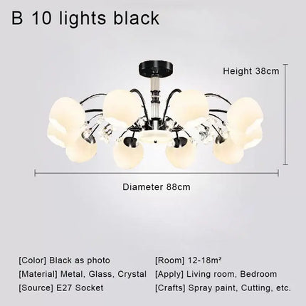 Lustre LED en cristal style nordique pour décoration intérieure — LZ4X9T