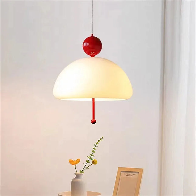 Suspension en verre blanc laiteux forme fleur style Bauhaus — LZ4X9T2