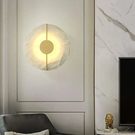 Applique murale LED en marbre et cuivre doré style nordique moderne — LZ4X9P2
