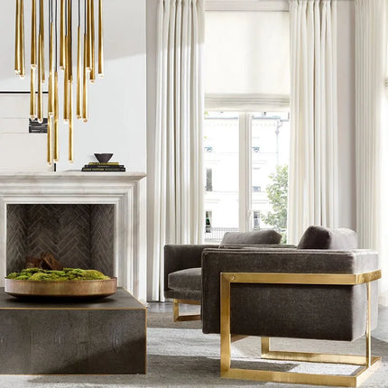 Lustre suspension nordique en cuivre pour villa — LZ4X9T2