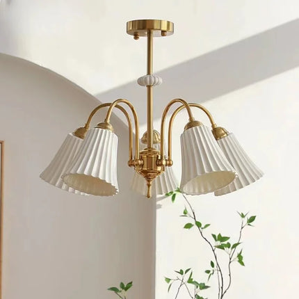 Lustre rétro en céramique et cuivre style américain — LZ7XQ2