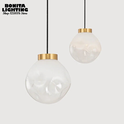 Suspension en verre translucide à bulles semi-givrées moderne — LZ4X9P