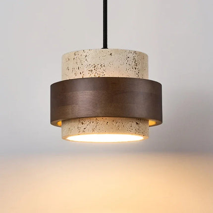 Suspension en bois noyer avec éclairage rétro pour bar et restaurant — LZ4X9T1
