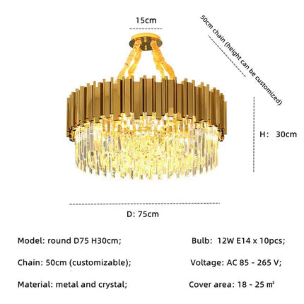 Lustre moderne double couche en cristal K9 — LZ4P7X9