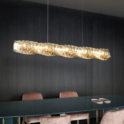 Lustre anneau LED dimmable en cristal pour intérieur moderne — LZ7XQ2