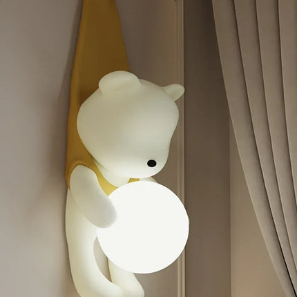 Applique murale LED ours nordique en résine style crème pour chambre — LZ4N7XQ