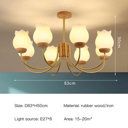 Lustre en bois avec éclairage LED pour chambre d’enfant moderne — LZ4XJ9