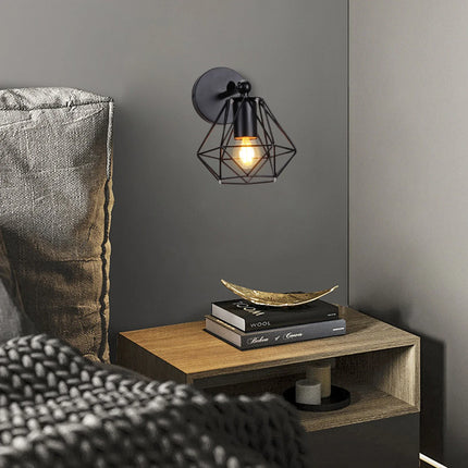 Applique murale LED style industriel vintage avec cage décorative — LZ4X9P2