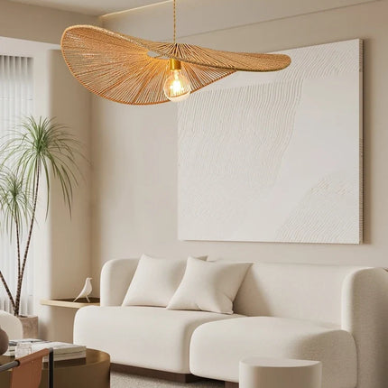 Lustre suspension nordique en paille pour décoration élégante — LZ4X9J