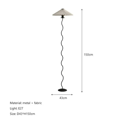 Lampadaire nordique en tissu plissé pour décoration maison artisanale — LZ4X9Q2