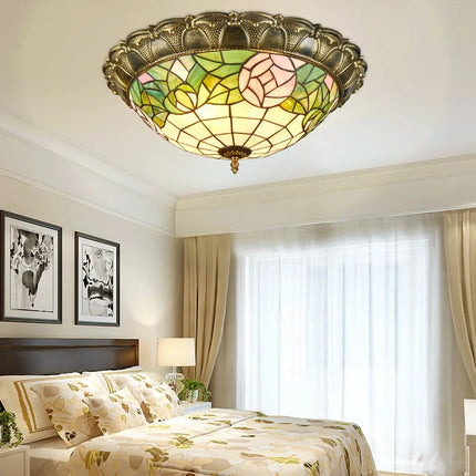 Plafonnier LED vitrail classique pour éclairage intérieur décoratif — LZ4X9Q2