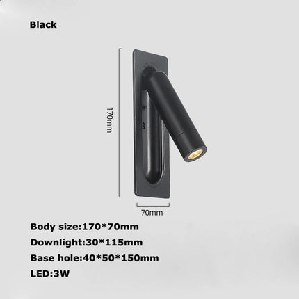 Applique murale LED rotative en laiton avec interrupteur USB — LZ4QX9J