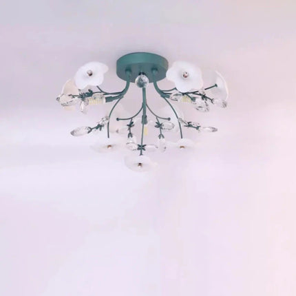 Plafonnier en cristal style pastoral avec motifs pétales nordiques — LZ4QJ7M2