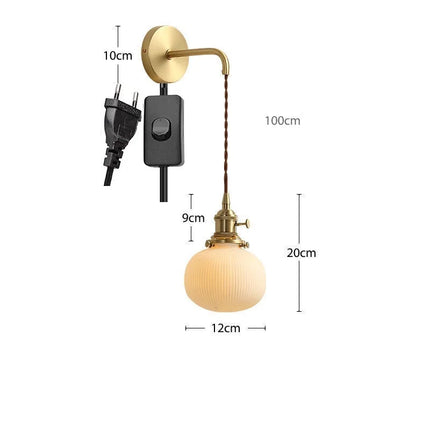 Applique murale LED en céramique dorée avec fil ajustable — LZ4F9XQ