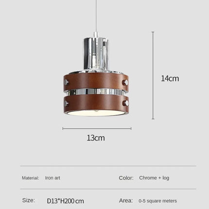 Lustre en bois massif finition argentée pour intérieur rétro et moderne — LZ4QJ7M
