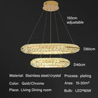 D40 60cm / Corps de lampe chromé / Lumière chaude 3000k