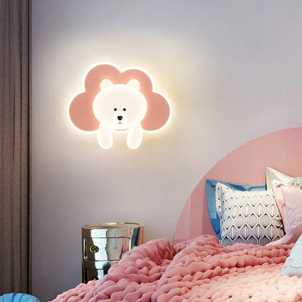 Applique murale décorative ourson et nuage pour chambre enfant — LZ4T9X
