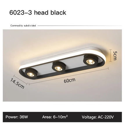 Lustre LED à bandes acryliques avec spots intégrés noir — LZ4P9X