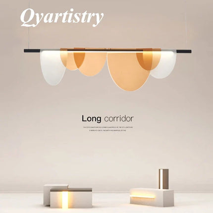 Lustre suspension LED demi-cercle au design minimaliste — LZ4X9P