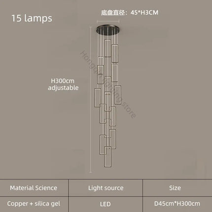 lustre moderne en cuivre avec éclairage LED design élégant
