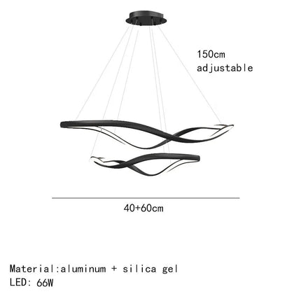 Lustre LED moderne en aluminium anneau irrégulier réglable — LZ4X9P2