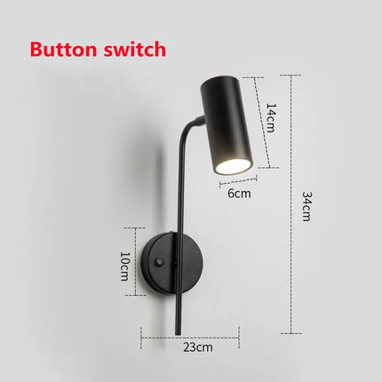Applique murale LED rotative pour salon et chambre avec interrupteur — LZ4X9Q7