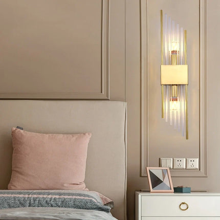 Applique murale LED double tête en cristal doré moderne — LZ4X9P