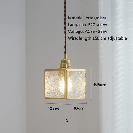 Suspension vintage en cuivre avec globe en verre pour intérieur — LZ4X9P2