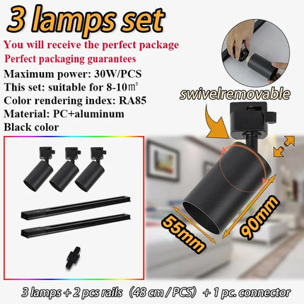 Kit spots dimmables sur rail pour éclairage intérieur décoratif — LZ4X9Q