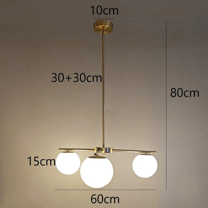 Lustre suspension nordique en verre laiteux pour intérieur — LZ4X9P