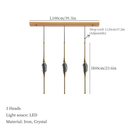 Lustre suspendu en cristal pour plafond chambre et salon — LZ4X9P2
