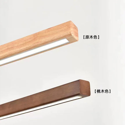 Lustre rétro en bois de noyer avec bande allongée pour loft — LZ4F7Q2