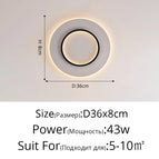 Rond noir B D36cm / Blanc chaud Pas de télécommande