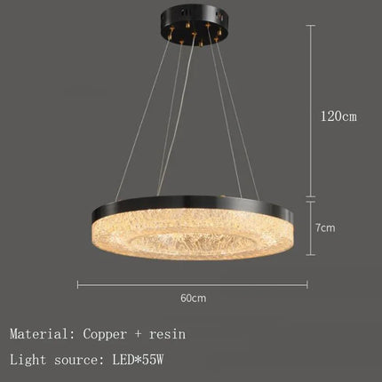 Suspension minimaliste en résine et cuivre avec télécommande moderne — LZ4X9J