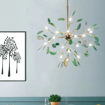 Lustre en agate naturelle avec éclairage LED coloré pour intérieur — LZ4X9P2