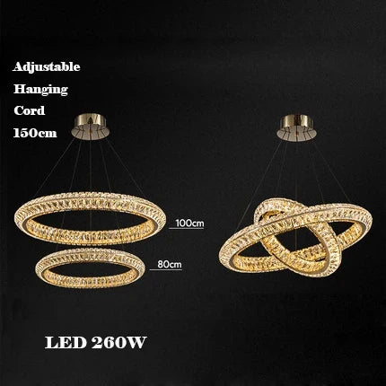 Lustre en cristal doré au design postmoderne pour intérieur raffiné — LZ4X9J
