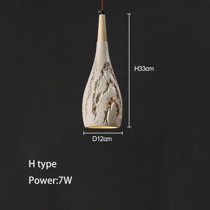 Lustre en ciment style wabi-sabi pour intérieur et extérieur — LZ4X7M