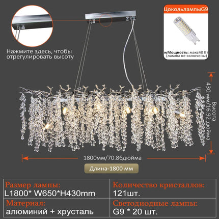Lustre LED en cristaux au design moderne pour intérieur — LZ4XJ9