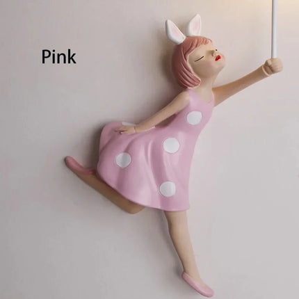 Applique murale LED décorative rose pour chambre de fille princesse — LZ4X9T1
