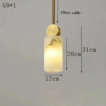 Suspension nordique en marbre et cuivre avec éclairage LED intégré — LZ4X9P