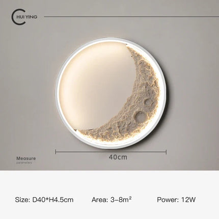 Applique murale LED en résine forme lune design nordique — LZ4FJ9